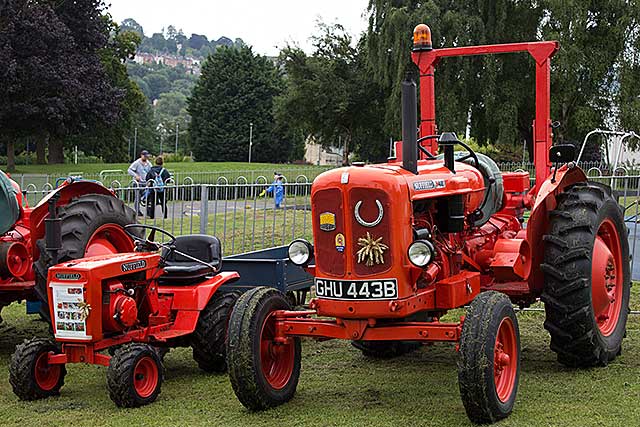 Red tractors.