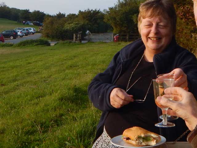 Picnicing joy on a sunny evening! Picnicing joy.
