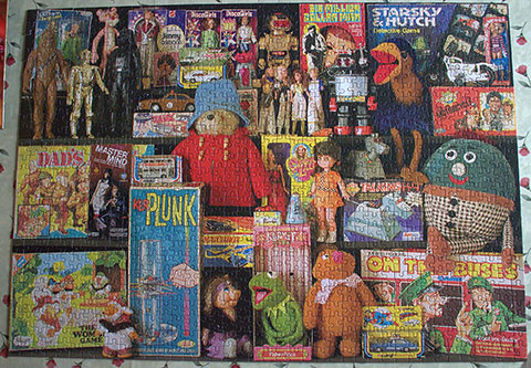 Jigsaw puzzle of 70s toys.