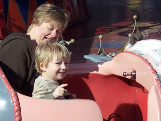 David pointing at Dumbo.